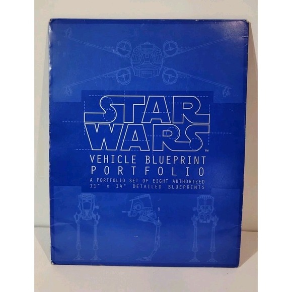 Vintage 1994 Star Wars Vehicle Blueprint Portfolio 8 Prints 11" x 14" - Picture 1 of 9